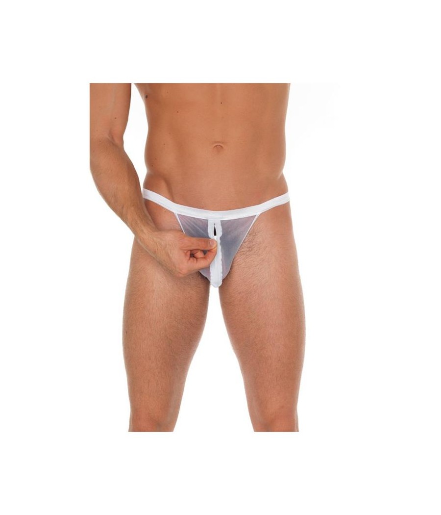 Tanga con Cremallera Blanco Talla unica