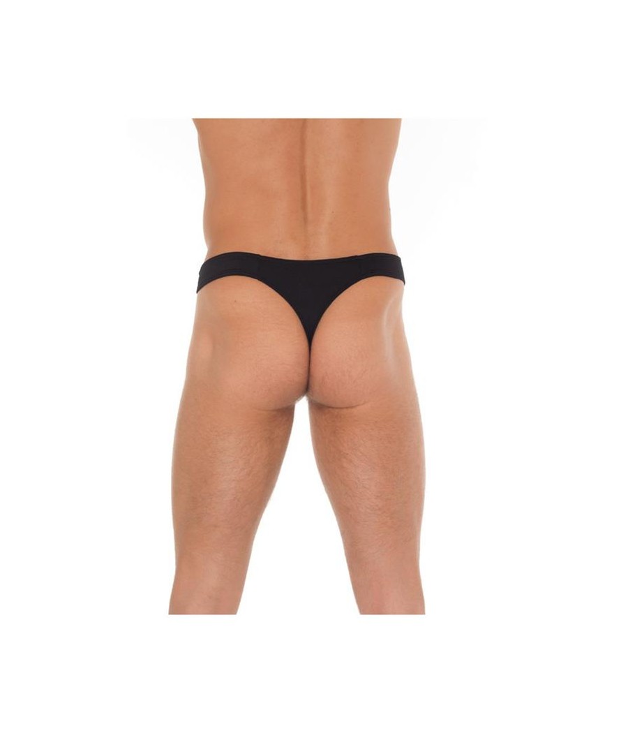 Tanga con Cremallera Negro Talla Unica