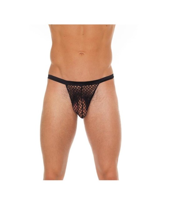 Tanga Rejilla Negro Talla Única