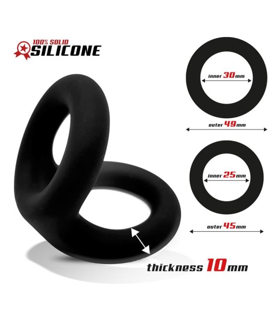 Anillo Doble para el Pene Silicona Solida 25 3 cm