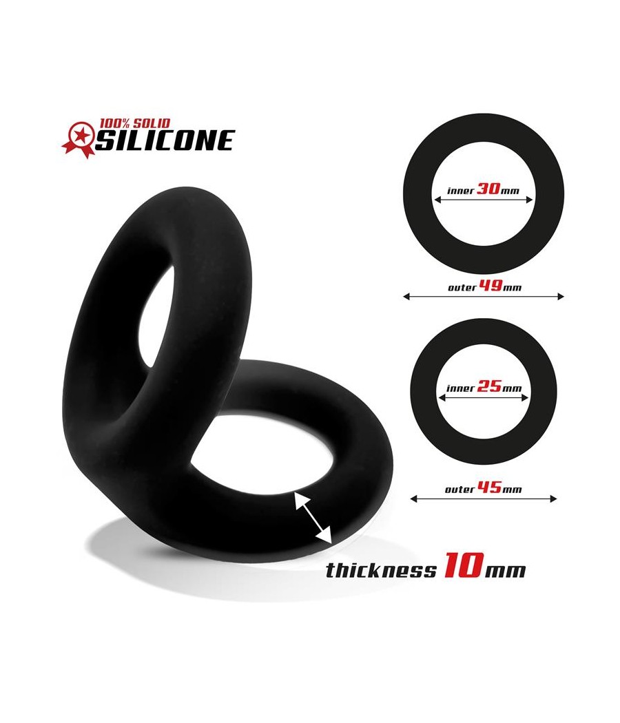 Anillo Doble para el Pene Silicona Solida 25 3 cm