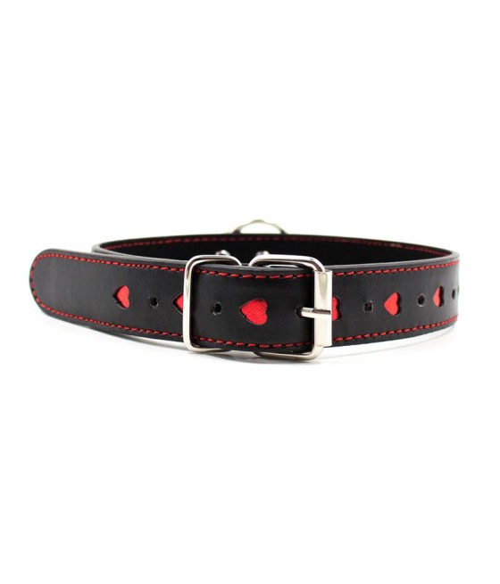 Collar con Cadena de Metal Negro Rojo