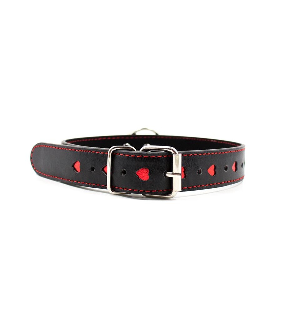 Collar con Cadena de Metal Negro Rojo