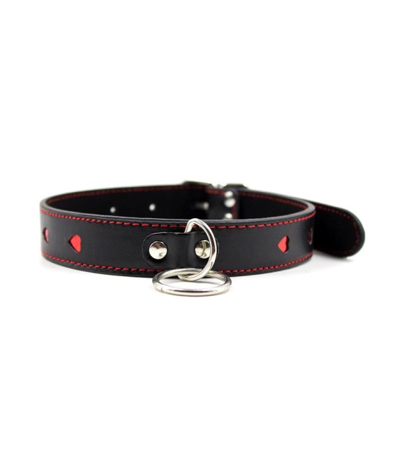 Collar con Cadena de Metal Negro Rojo