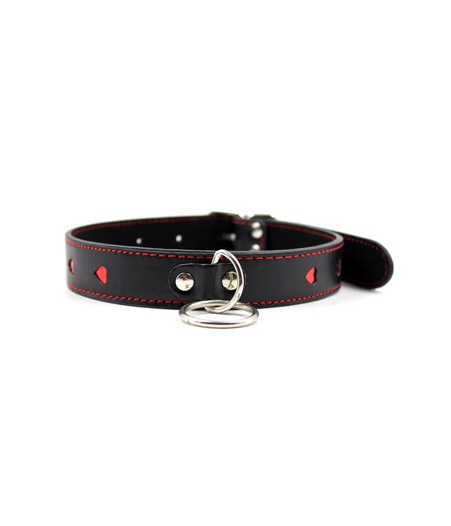 Collar con Cadena de Metal Negro Rojo