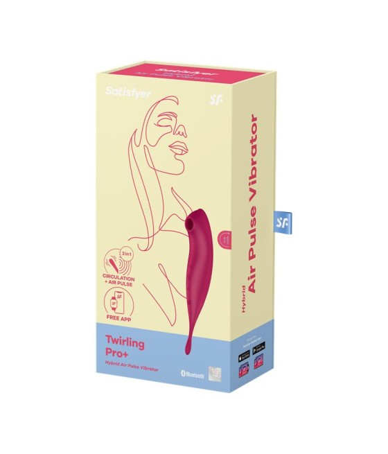 Twirling Pro Succionador y Vibrador APP Satisfyer Connect Dark Red