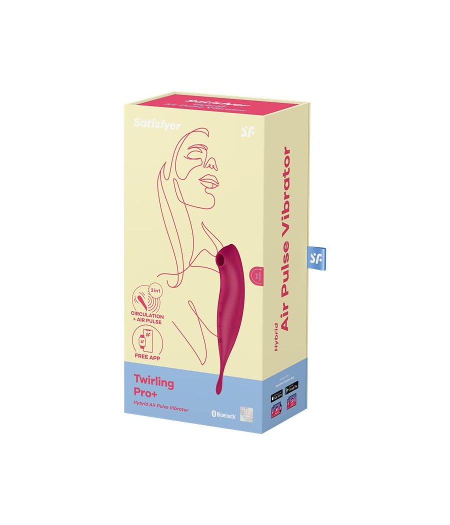 Twirling Pro Succionador y Vibrador APP Satisfyer Connect Dark Red