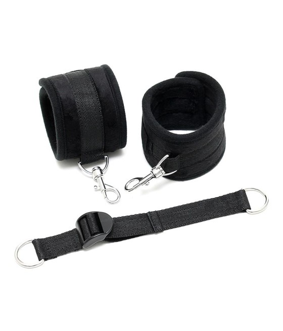 Rimba Bondage Play Esposas para Tobillos Con Correa Elastica Color Negro