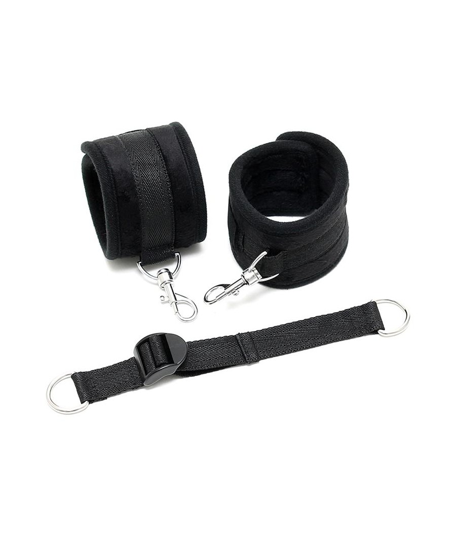 Rimba Bondage Play Esposas para Tobillos Con Correa Elastica Color Negro