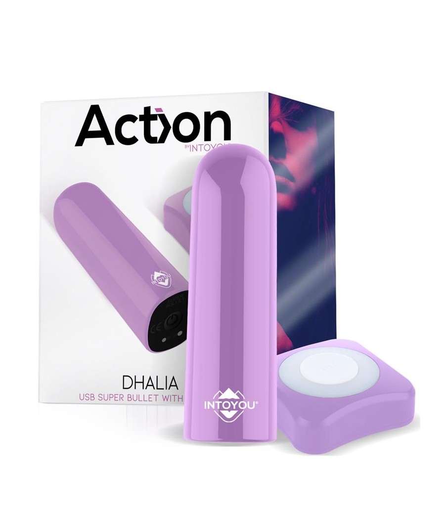 Dhalia Super Bala Vibradora Control Remoto Alta Potencia USB Pupura