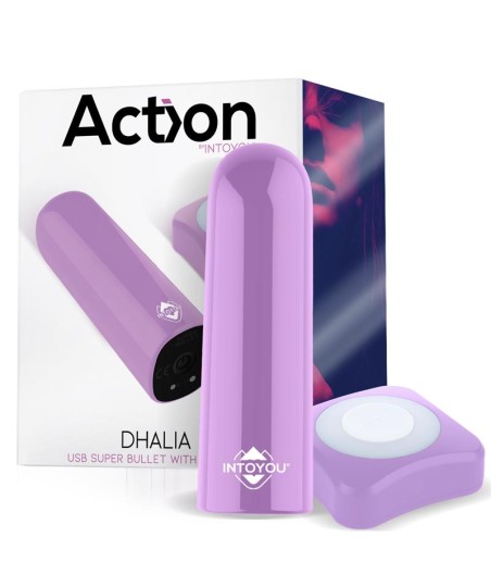 Dhalia Súper Bala Vibradora Control Remoto Alta Potencia USB Púpura