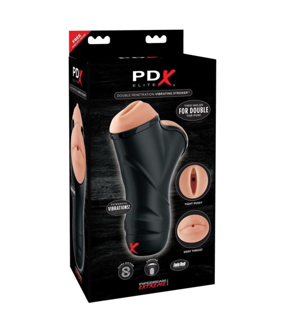 PDX Elite Masturbador de Doble Penetracion Vibrador