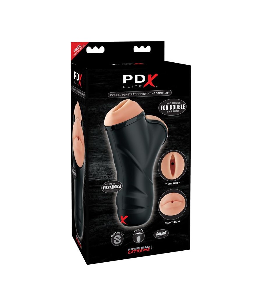 PDX Elite Masturbador de Doble Penetracion Vibrador