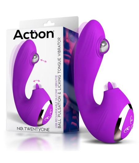 No. TwentyOne Vibrador con Bola Pulsante y Lengua Estimuladora