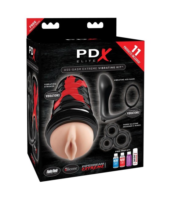 PDX Elite Kit Masturbador Vibrador Ass Gasm