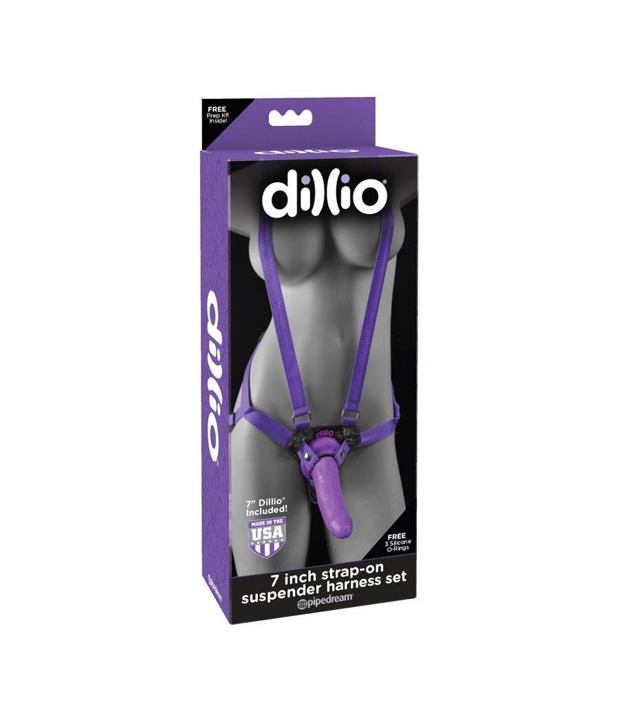 Dillio Arnes con Dildo de 19 cm Color Purpura