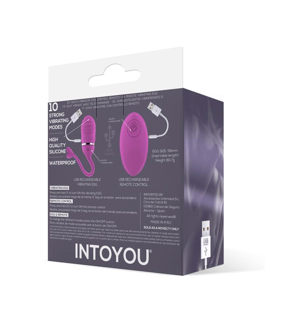 Huevo Vibrador Control Remoto Odise USB Silicona Rosa