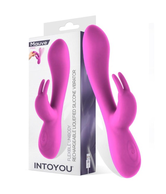 Mauve Vibrador Unibody Silicona Liquida USB Rosa