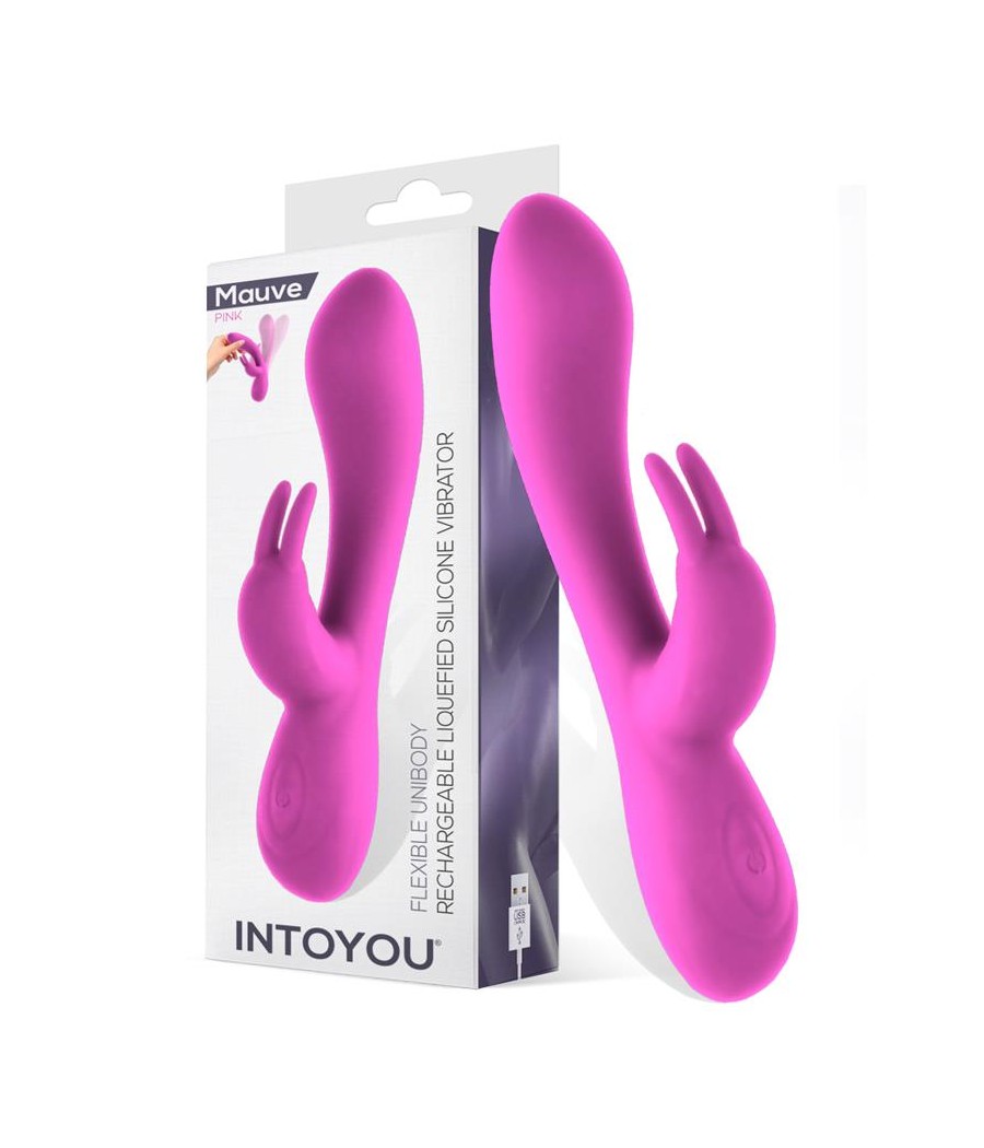 Mauve Vibrador Unibody Silicona Liquida USB Rosa