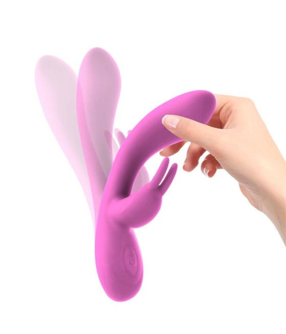 Mauve Vibrador Unibody Silicona Liquida USB Rosa