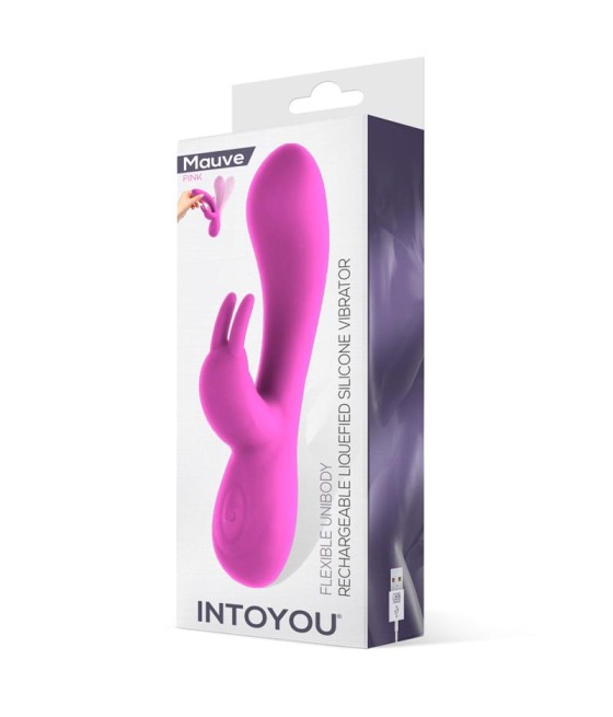 Mauve Vibrador Unibody Silicona Liquida USB Rosa