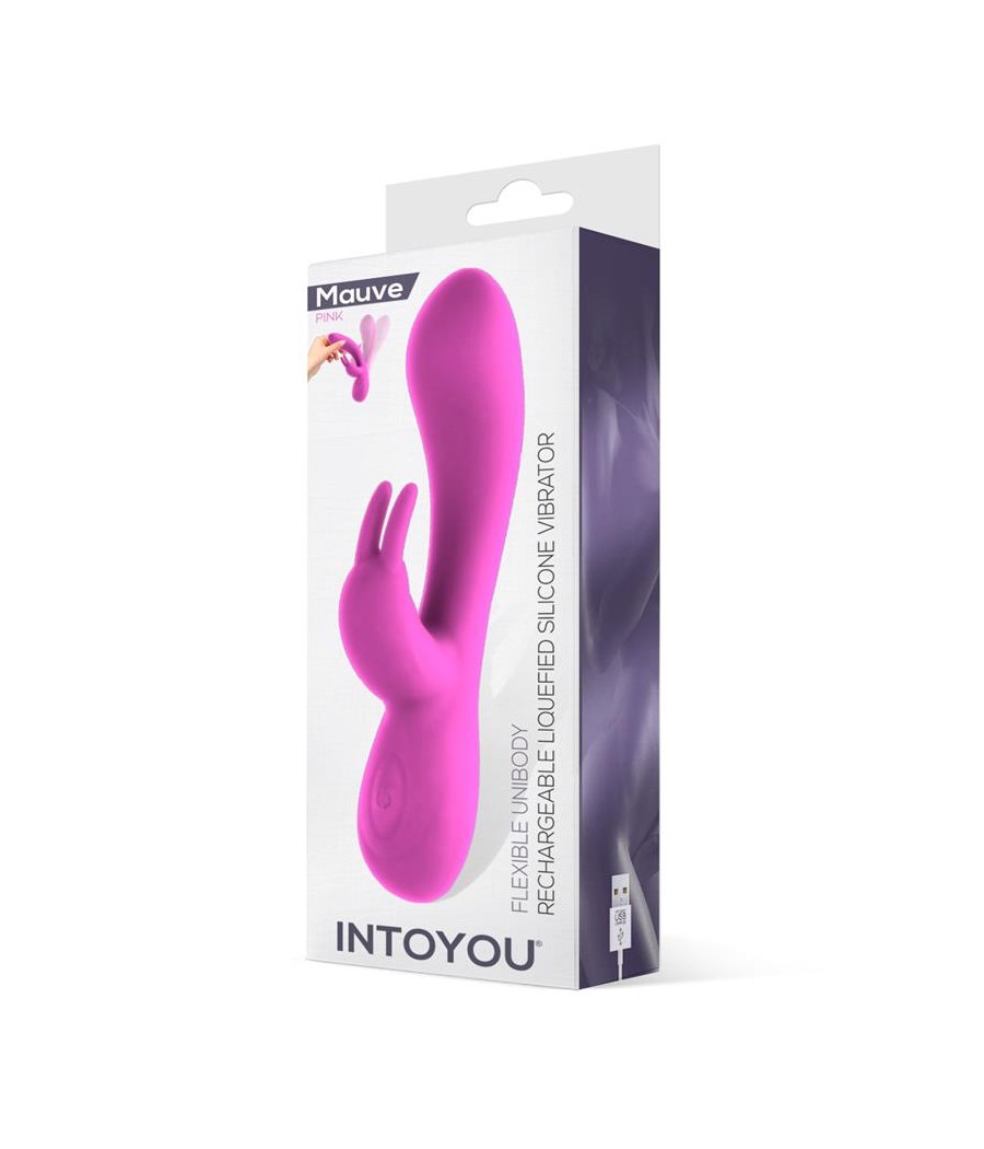 Mauve Vibrador Unibody Silicona Liquida USB Rosa