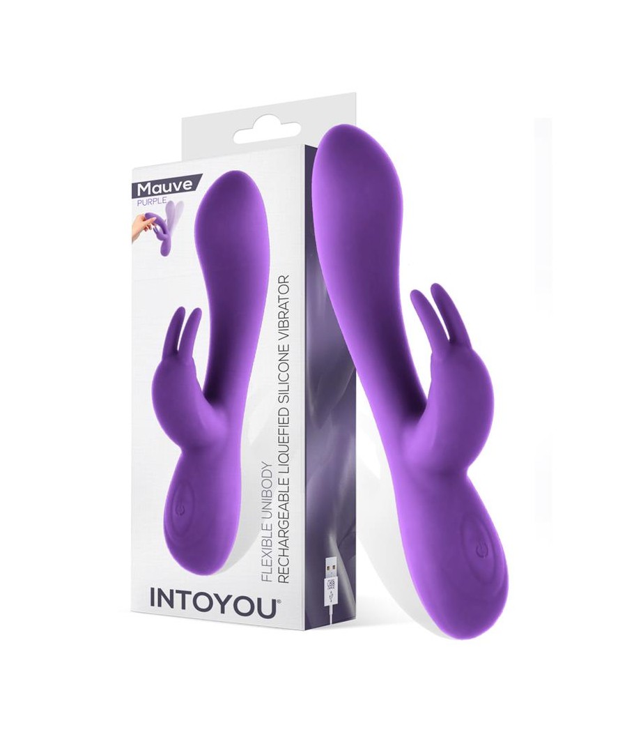 Mauve Vibrador Unibody Silicona Liquida USB Purpura