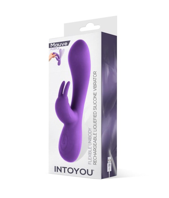 Mauve Vibrador Unibody Silicona Liquida USB Purpura