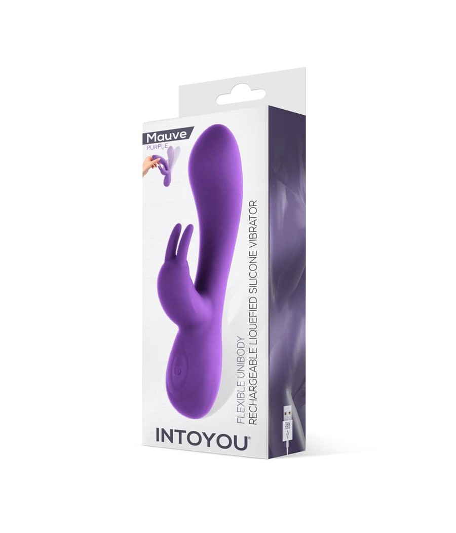 Mauve Vibrador Unibody Silicona Liquida USB Purpura