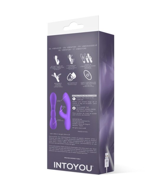 Mauve Vibrador Unibody Silicona Liquida USB Purpura