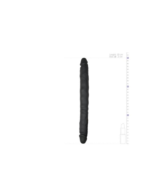 Pene Realistico de Silicona Doble Negro 30 cm