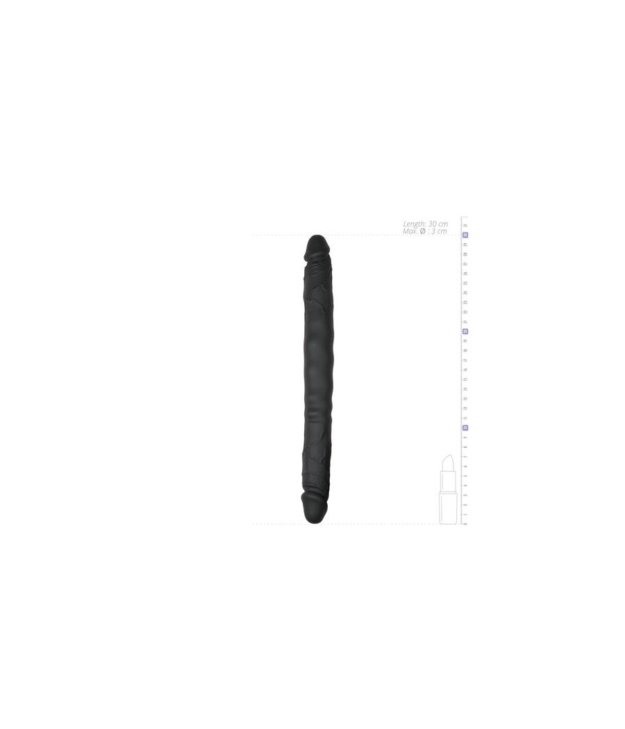 Pene Realistico de Silicona Doble Negro 30 cm